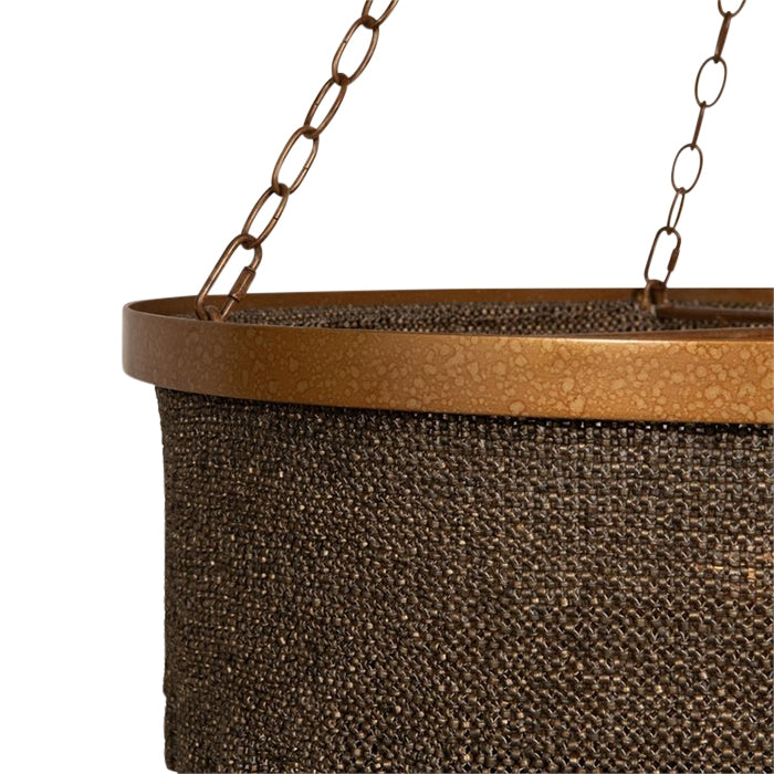 woven bead chandelier bronze gold