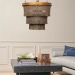 woven bead chandelier bronze gold