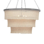 woven bead chandelier natural silver