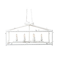 Trina White Iron Cage Chandelier
