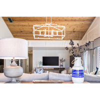 Trina White Iron Cage Chandelier