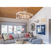 Trina White Iron Cage Chandelier