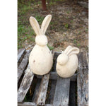 set of 2 beige stone bunny rabbits