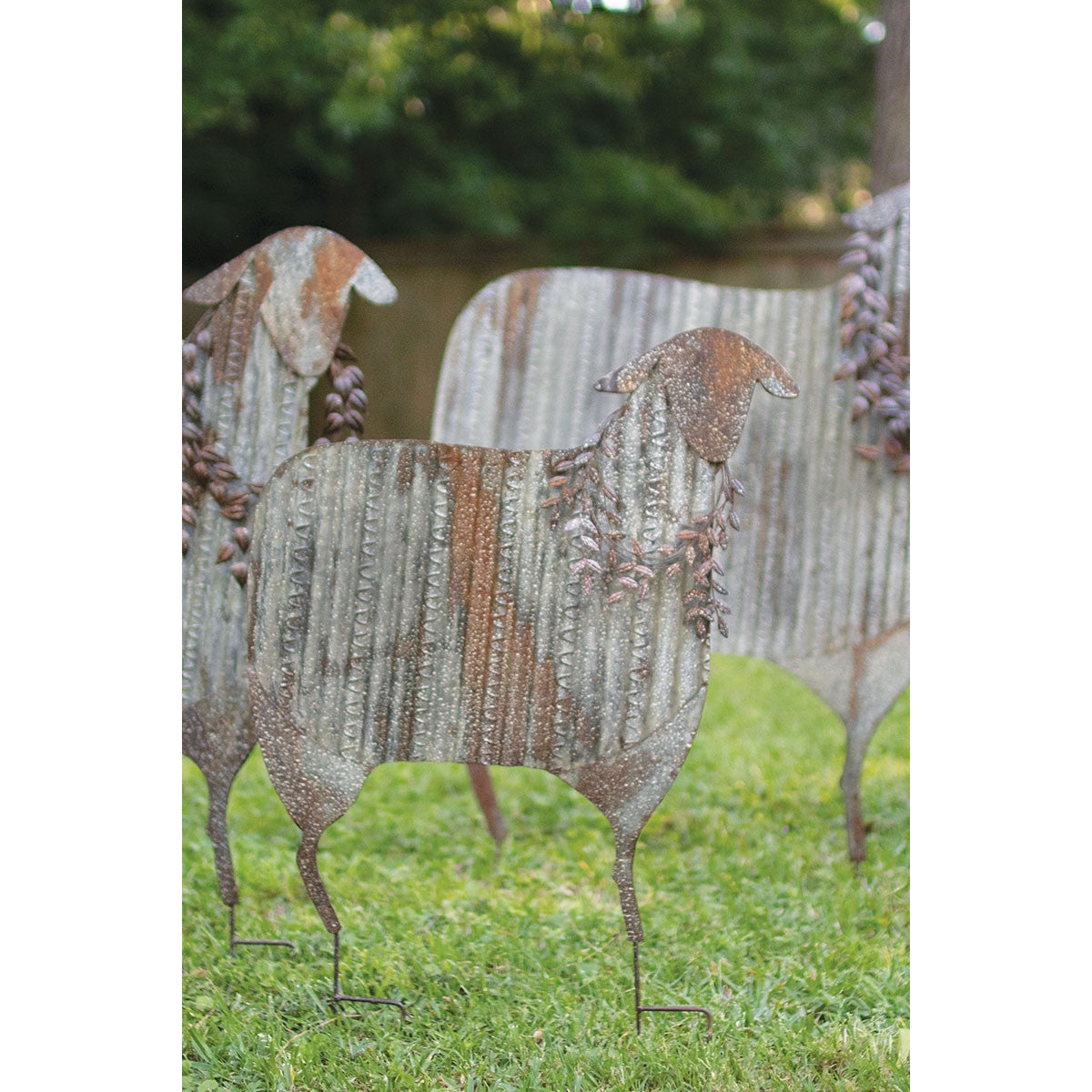 sheep christmas recycled metal corrugated yard lawn decoration distressed
