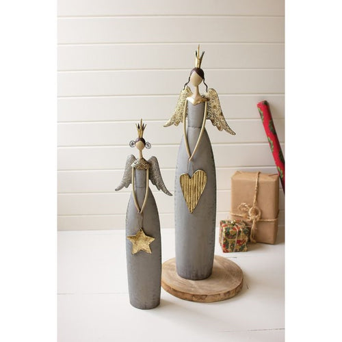 Christmas angels set gold gray