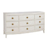 white wood brass accent nine drawer chest