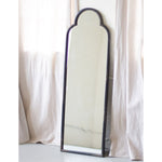 Antique Black Iron Mirror with Arched Top