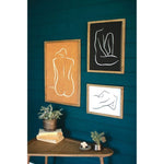 framed nude prints glass set of three