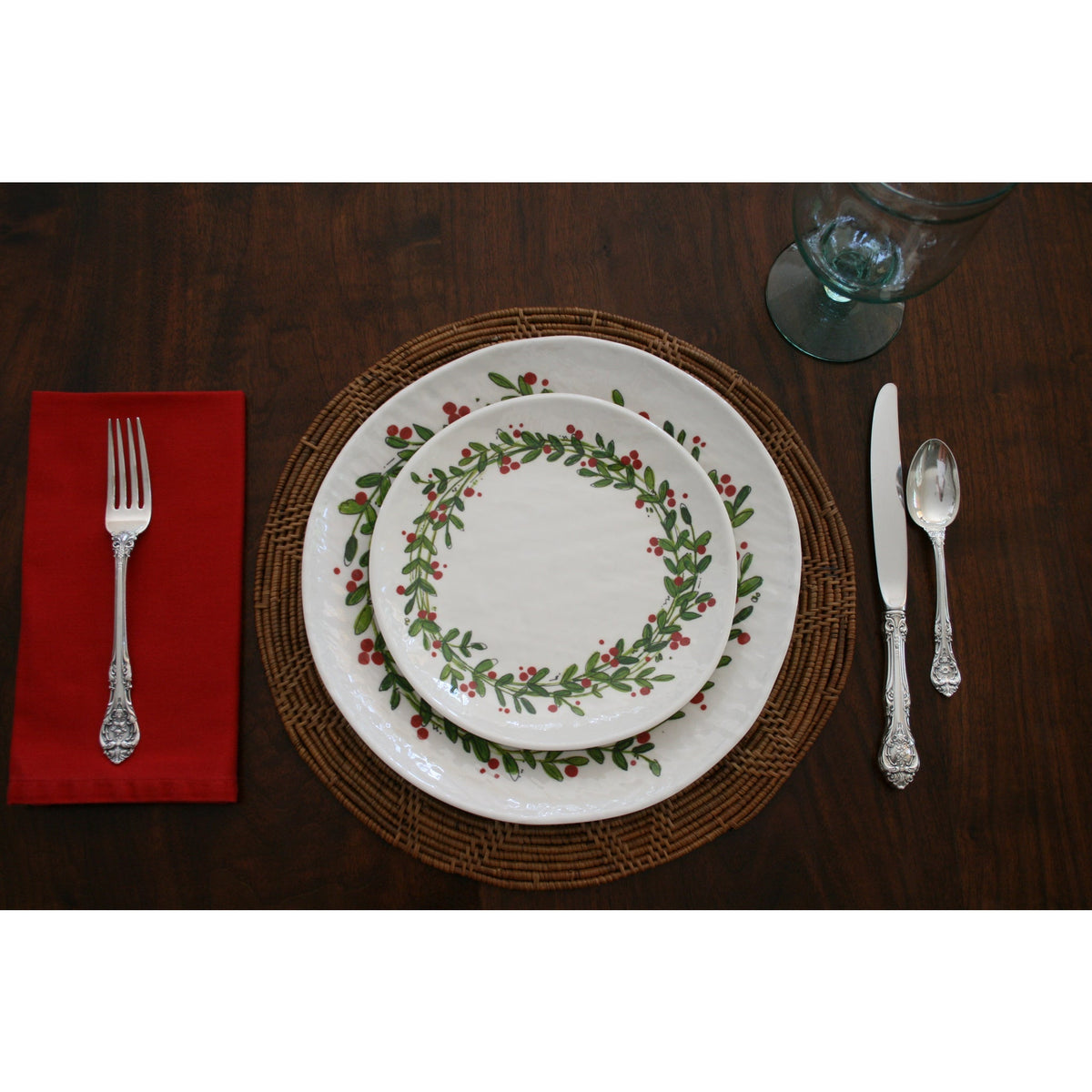 wreath design salad plates