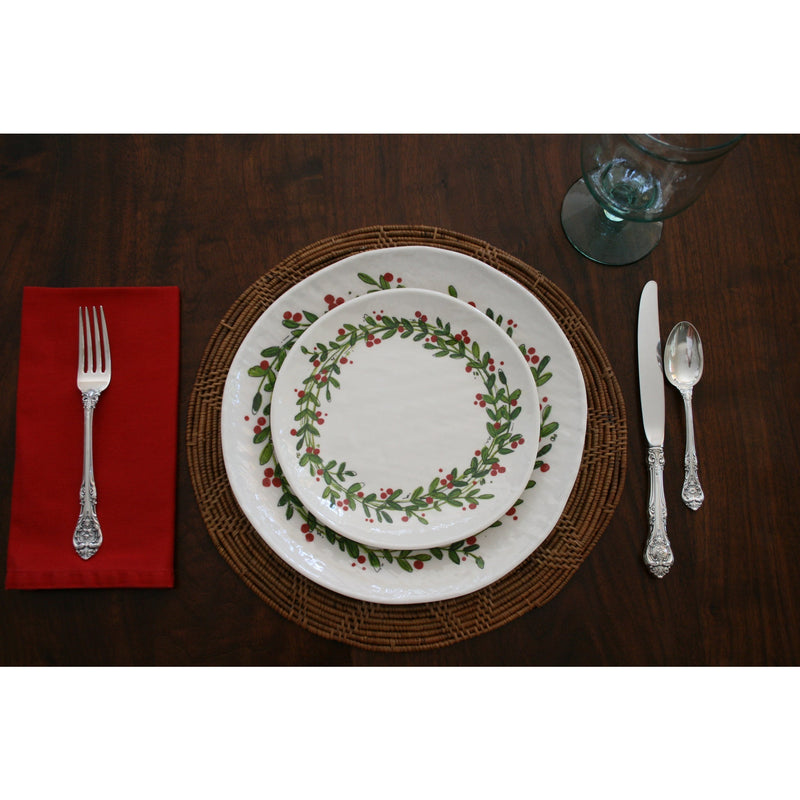 wreath design salad plates