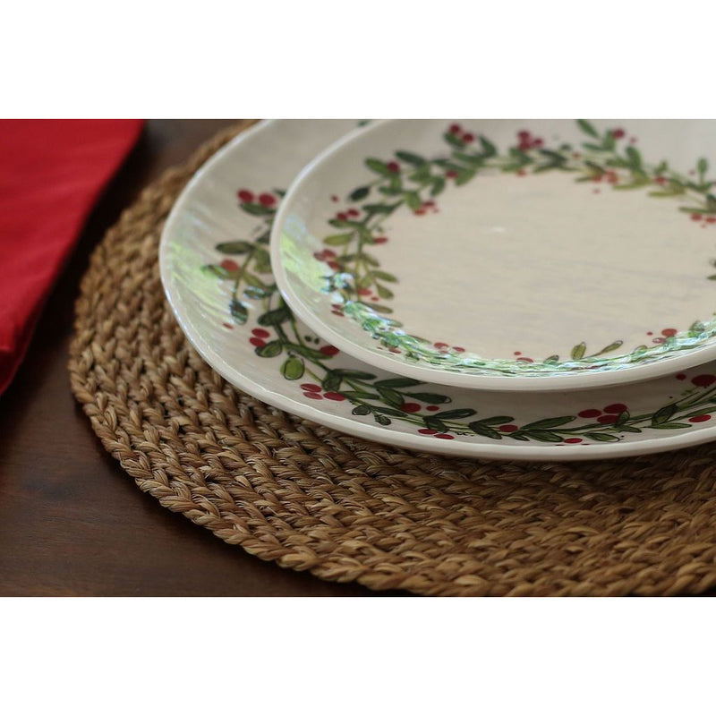 wreath design salad plates