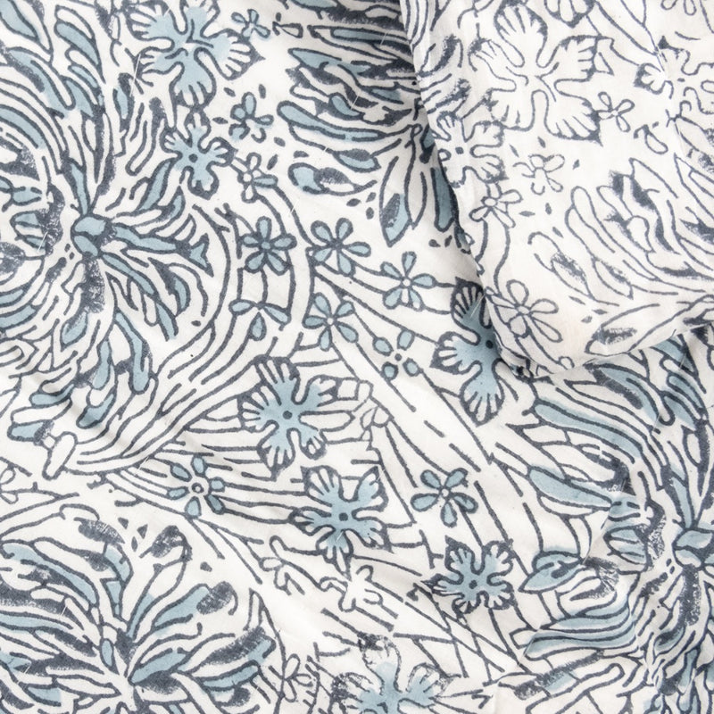 White and blue chrysanthemum quilt