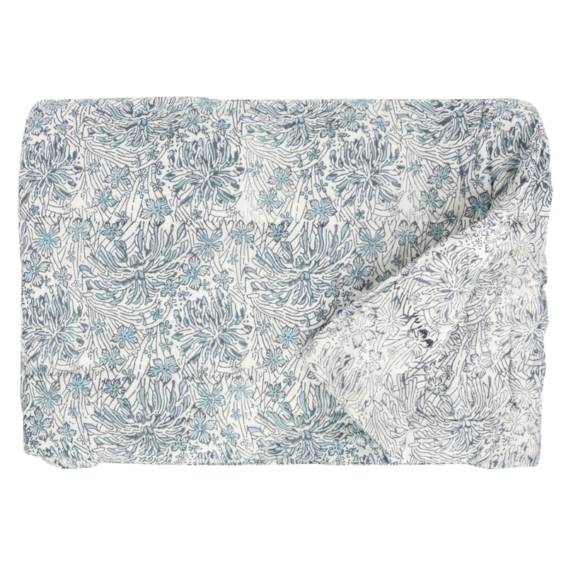 White and blue chrysanthemum quilt