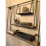 Kalalou wall shelves hanging three wood metal rustic casual sizes