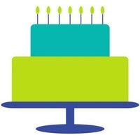 teal blue green birthday cake paper placemat
