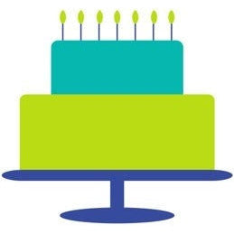 teal blue green birthday cake paper placemat