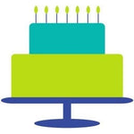 teal blue green birthday cake paper placemat