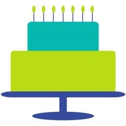 teal blue green birthday cake paper placemat