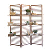 room divider wood slats shelves 3-sections