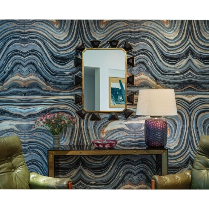 leather baguette wall mirror gold unique