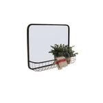 wall mirror with wire basket