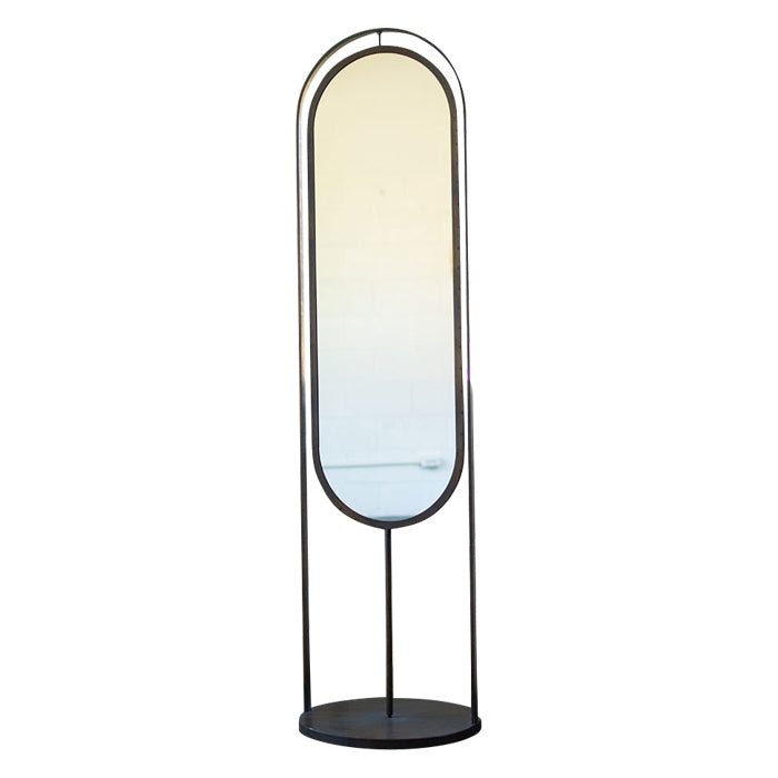 floor mirror oval hooks basket iron