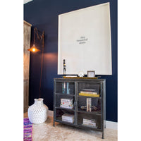 black iron blass apothecary cabinet rustic industrial short