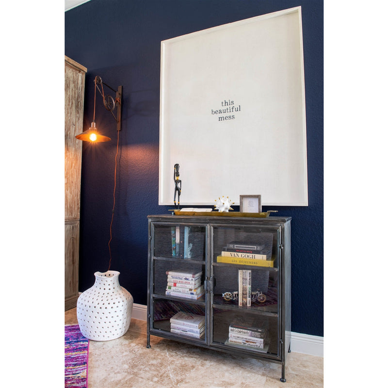 Kalalou iron and glass apothecary cabinet deals
