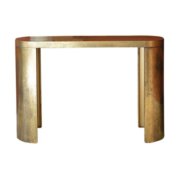 console table oval antique brass contemporary