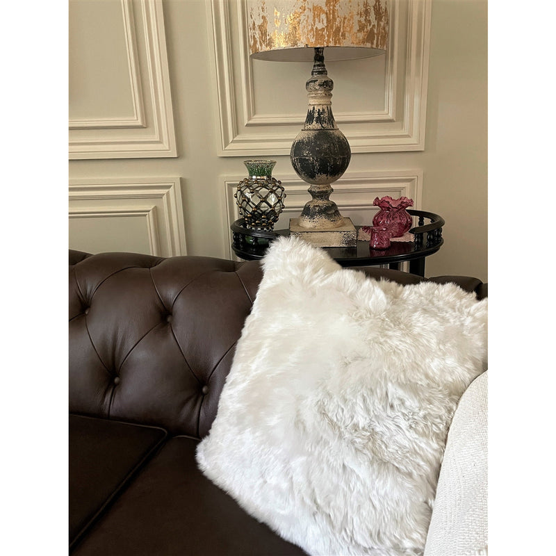 Sheepskin Square Pillow Cushion - Longwool (size + color options)