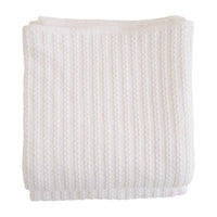 blanket white cotton machine washable pre-washed pre-shrunk cable knit twin queen king woven Maine USA
