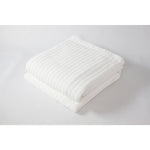 blanket white cotton machine washable pre-washed pre-shrunk cable knit twin queen king woven Maine USA