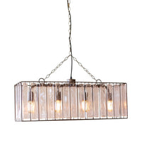 rectangle ceiling light pendant chandelier glass chimes 4-light