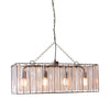rectangle ceiling light pendant chandelier glass chimes 4-light