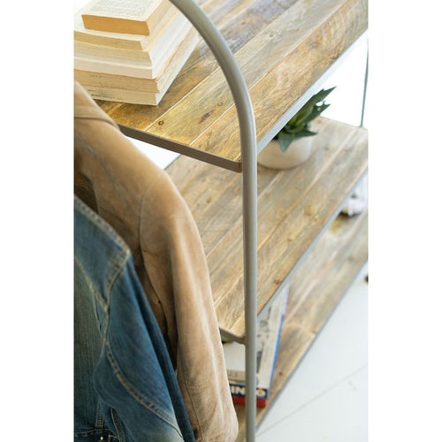 shelf unit display recycled wood metal