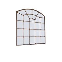 Kalalou mirror iron arched panes rust distressed rustic
