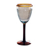 set 6 wine glasses amber trim
