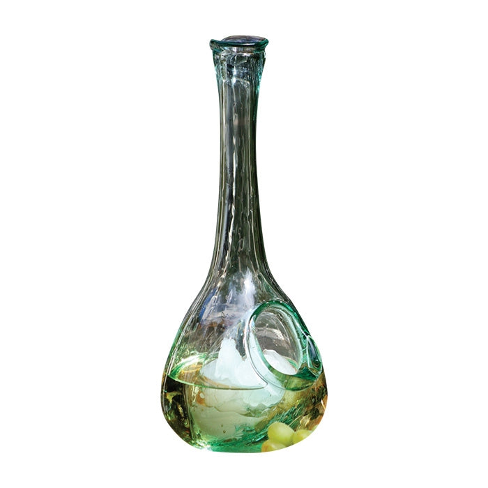 wine decanter high neck ice pocket green