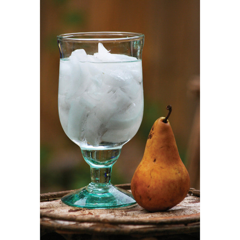 green recycled stemmed water goblets glasses