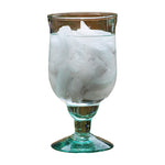 green recycled stemmed water goblets glasses