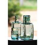 recycled green drinking glass and carafe