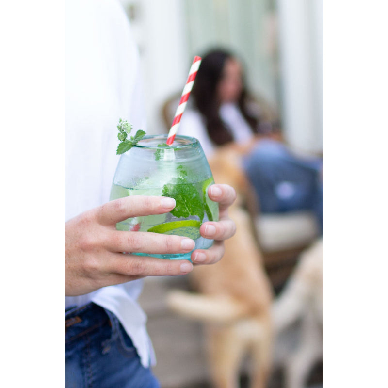 clear recycled clear stemless wine glasses