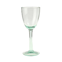 set of 6 recycled green seeded wine glass goblet stemmed