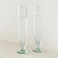 Kalalou champagne flute glass tall green bubbled recycled