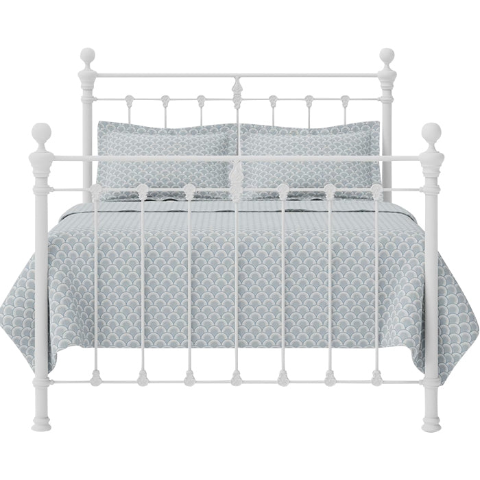 white metal bed queen bed