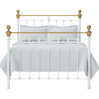 white brass metal bed queen king