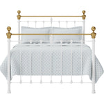 white brass metal bed queen king