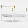 white brass metal bed queen king