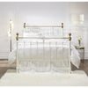 white brass metal bed queen king