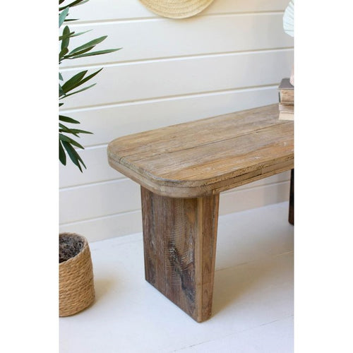 natural recycled wood bench
